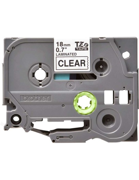 Fita Laminada Original Brother TZe141 para Etiquetas - Texto preto sobre fundo transparente - Largura 18mm x 8 metros