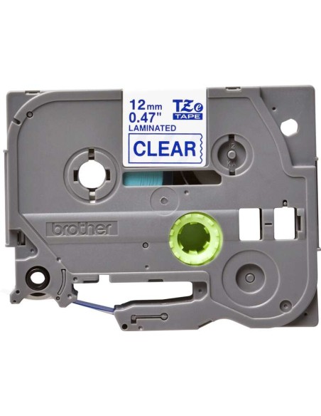 Brother TZe133 Fita Laminada Original de Etiquetas - Texto azul sobre fundo transparente - Largura 12mm x 8 metros