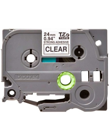 Brother TZeS151 Fita Laminada Super Adesiva Original de Etiquetas - Texto preto sobre fundo transparente - Largura 24mm x 8 met