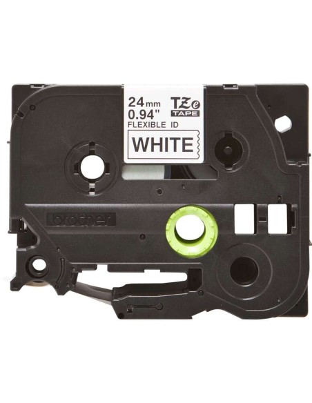 Fita Laminada Flexível Original Brother TZeFX251 para Etiquetas - Texto preto sobre fundo branco - Largura 24mm x 8 metros