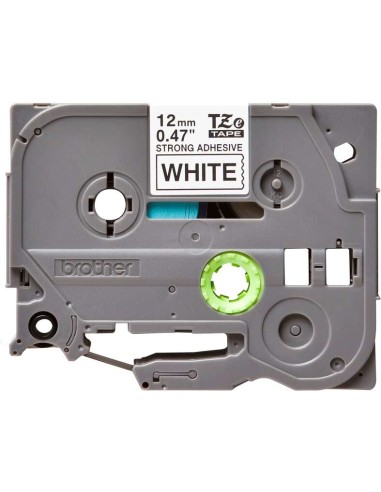 Fita Laminada Super Adesiva Original Brother TZeS231 para Etiquetas - Texto preto sobre fundo branco - Largura 12mm x 8 metros