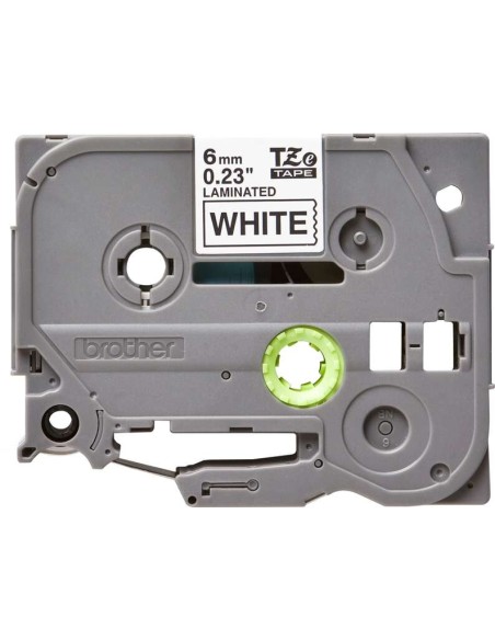 Brother TZe211 Fita Laminada Original de Etiquetas - Texto preto sobre fundo branco - Largura 6mm x 8 metros