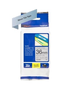 Fita Laminada Metálica Original Brother TZeM961 para Etiquetas - Texto preto sobre fundo prata fosco - Largura 36mm x 8 metros 2