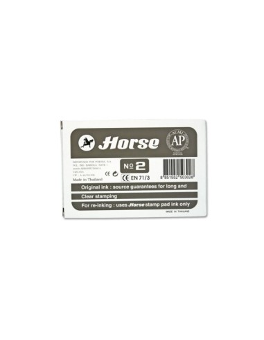 Carimbo Metálico Horse Nº2 - Fácil de Recarregar - Resistente e Durável - Cor Preta