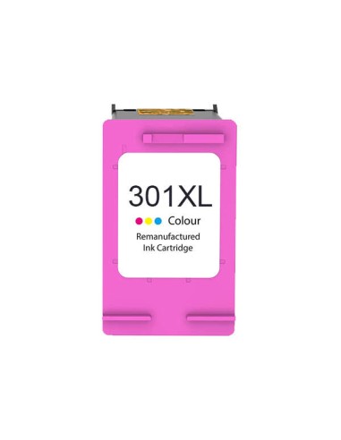 Cartucho de Tinta Remanufaturado HP 301XL Color - Mostra Nível de Tinta - Substitui CH564EE/CH562EE