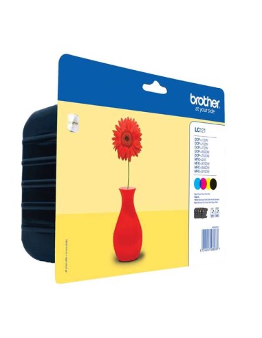 Brother LC121 Pacote de 4 Cartuchos de Tinta Originais - LC121VALBP