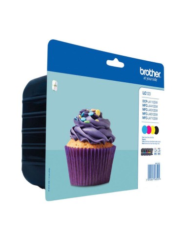 Brother LC123 Pacote de 4 Cartuchos de Tinta Originais - LC123VALBP