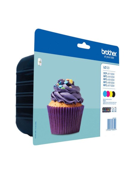 Brother LC123 Pacote de 4 Cartuchos de Tinta Originais - LC123VALBP