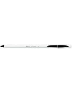 Bic Cristal Up Caneta Esferográfica - Ponta de 1.2mm - Tinta à Base de Óleo - Corpo Branco - Cor Preta