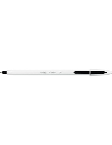 Bic Cristal Up Caneta Esferográfica - Ponta de 1.2mm - Tinta à Base de Óleo - Corpo Branco - Cor Preta