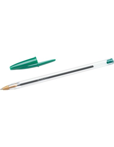 Bic Cristal Original Caneta esferográfica - Ponta redonda de 1.0mm - Traço 0.4mm - Tinta à base de óleo - Cor Verde