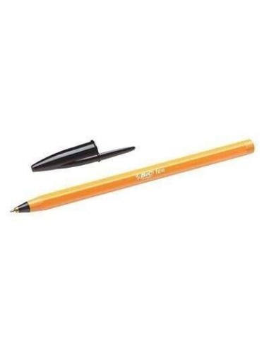 Bic Orange Original Fine Esferográfica - Ponta Redonda de 0.8mm - Traço de 0.30mm - Tinta à Base de Óleo - Corpo Laranja - Cor 