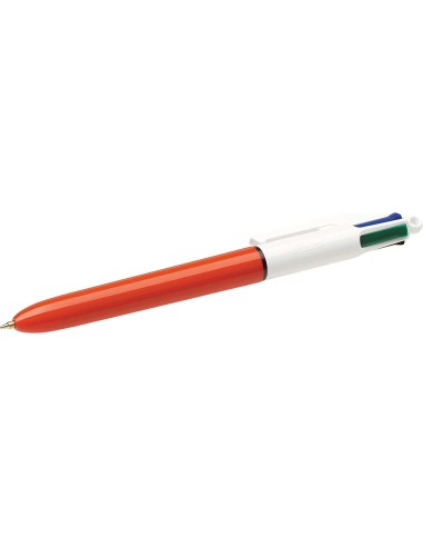 Bic 4 Cores Original Fine Caneta Esferográfica Retrátil - Ponta de 0,8mm - Traço de 0,36mm - Tinta à Base de Óleo - Corpo Laran