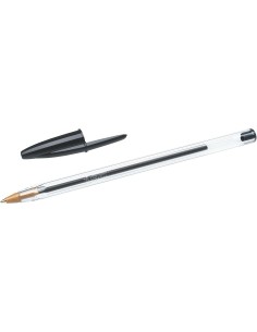 Bic Cristal Original Caneta Esferográfica - Ponta redonda de 1.0mm - Traço de 0.4mm - Tinta à Base de Óleo - Cor Preta