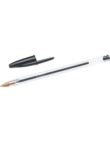 Bic Cristal Original Caneta Esferográfica - Ponta redonda de 1.0mm - Traço de 0.4mm - Tinta à Base de Óleo - Cor Preta