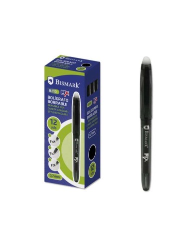 Bismark Fix Caneta Apagável - Ponta 0.7mm - Com Tampa - Cor Preta