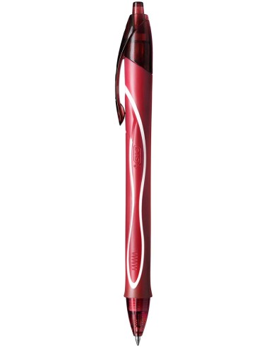 Bic Gel-Ocity Quick Dry Caneta Gel Retrátil - Ponta Média de 0.7 mm - Tinta Gel - Antimanchas - Secagem Ultra Rápida - Cor Verm
