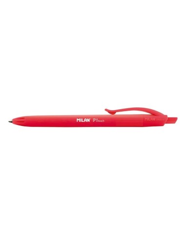 Milan P1 Touch Caneta Esferográfica Retrátil - Ponta Redonda 1mm - Tinta à Óleo - Escrita Suave - 1.200m de Escrita - Cor Verme