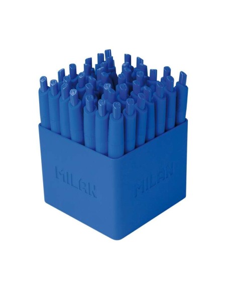 Milan P1 Touch Mini Caneta Esferográfica Retrátil - Ponta Redonda 1mm - Tinta à Base de Óleo - Escrita Suave - Cor Azul