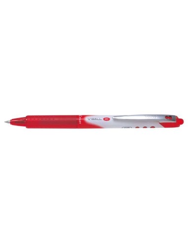 Pilot Caneta de Tinta Líquida V Ball RT 07 - Retrátil - Ponta de Bola Cônica 0.5mm - Traço 0.25mm - Grip de Borracha - Cor Verm