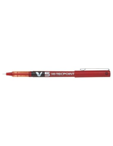 Pilot Caneta de Tinta Líquida V5 HI-Tecpoint Rollerball - Ponta Fina de Agulha 0.5mm - Traço 0.3mm - Cor Vermelha