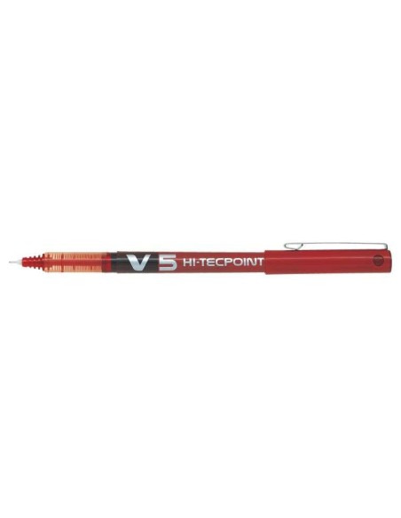 Pilot Caneta de Tinta Líquida V5 HI-Tecpoint Rollerball - Ponta Fina de Agulha 0.5mm - Traço 0.3mm - Cor Vermelha
