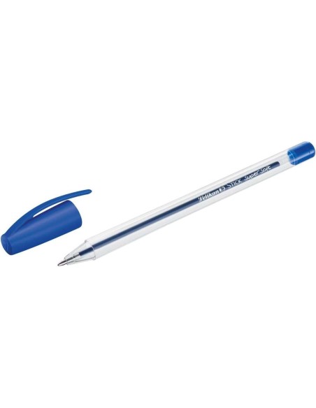 Pelikan Stick Super Soft Caneta Traço 1mm - Tinta Super Fluida - Pega Triangular - Cor Azul