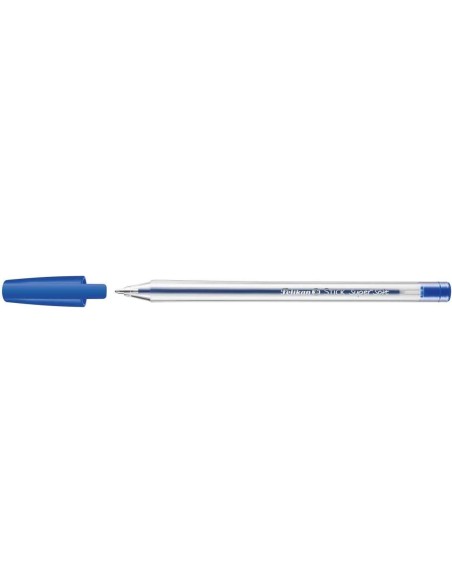 Pelikan Stick Super Soft Caneta Traço 1mm - Tinta Super Fluida - Pega Triangular - Cor Azul