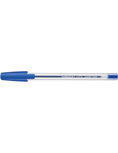 Pelikan Stick Super Soft Caneta Traço 1mm - Tinta Super Fluida - Pega Triangular - Cor Azul