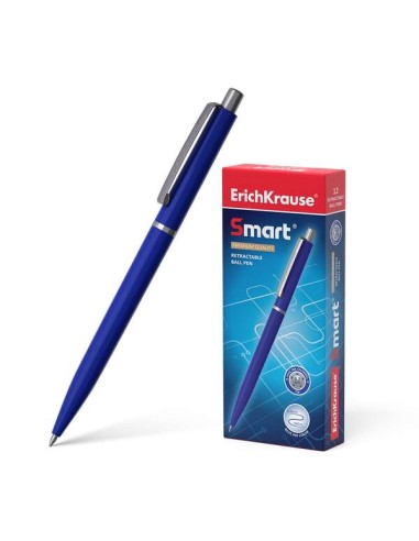 Erichkrause Caneta Automática Smart - Recarregável com Clipe Metálico - Ponta de 0,7mm - Tinta de Secagem Rápida - Corpo Opaco 