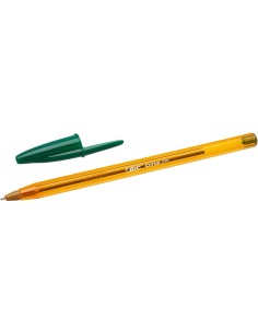 Bic Cristal Original Fine Esferográfica - Ponta Redonda de 0.8mm - Traço de 0.30mm - Tinta à Base de Óleo - Translúcido - Cor V