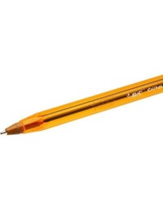 Bic Cristal Original Fine Esferográfica - Ponta Redonda de 0.8mm - Traço de 0.30mm - Tinta à Base de Óleo - Translúcido - Cor V 2