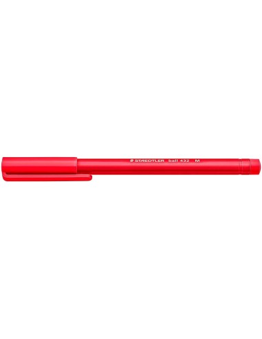 Staedtler Ball 432 Caneta Esferográfica - Ponta 0,45mm - Tinta Indelével - Cor Vermelha