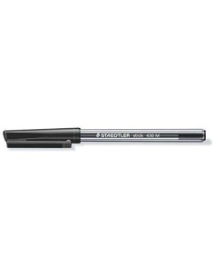 Staedtler Stick 430 Caneta com Tampa - Ponta 0,35mm - Tinta Indelével - Cor Preta