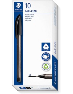 Staedtler Ball 4320 M Caneta Esferográfica Ponta de Bola 1mm - Escrita Suave - Corpo Triangular - Cor Preta 2