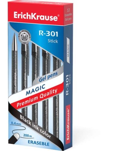 Erichkrause R-301 Magic Gel Caneta Gel Apagável - Tinta Gel - Ponta de 0.5mm - Traço de 0.4mm - Corpo Semitransparente com Efei