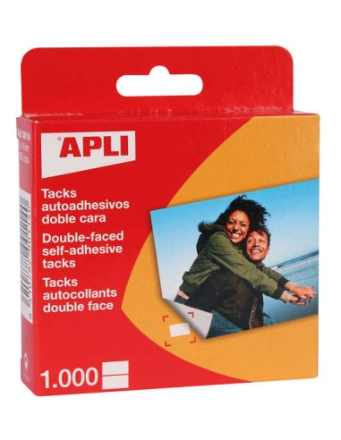 Apli Pack de 1000 Tacks Autoadesivos Dupla Face - Tamanho 12x16mm - Ideal para Artesanato e Álbuns - Livre de Ácidos