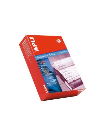 Caixa Apli com 36.000 Etiquetas Contínuas 31x23,3mm - 500 Dobras de 72 Etiquetas - Adesivo Permanente - Para Impressoras Matric