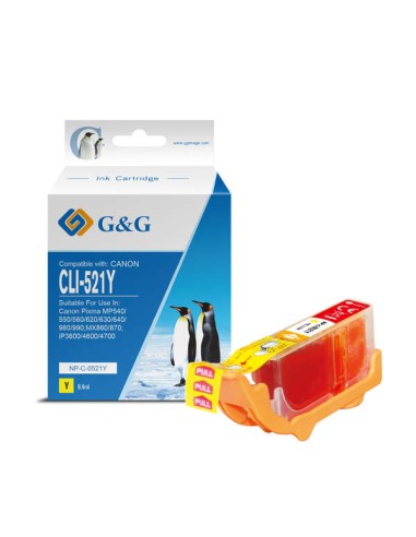 G&G Canon CLI521 Amarelo Cartucho de Tinta Genérico - Substitui 2936B001
