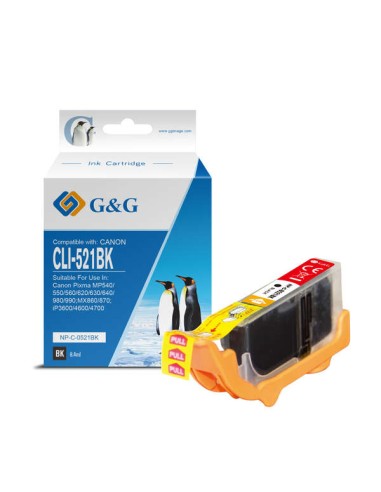 G&G Canon CLI521 Preto Cartucho de Tinta Genérico - Substitui 2933B001