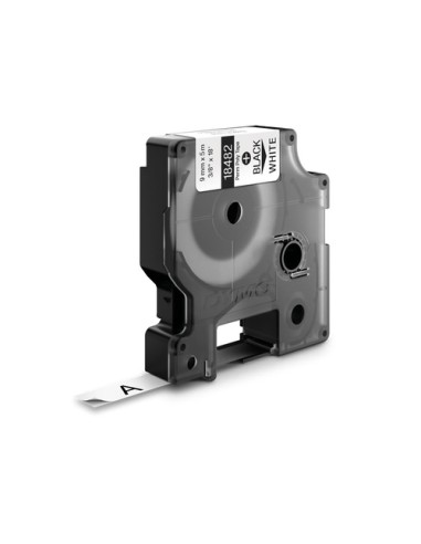 Dymo Rhino ID1-9 Fita de Etiquetas Original para Rotuladora - Texto Preto sobre Fundo Branco - Largura 9mm x 5.5 metros - 18482