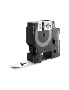 Dymo ID1-19 18445 Fita de Etiquetas de Vinil Industrial Original para Rotuladora - Texto preto sobre fundo branco - Largura 19m