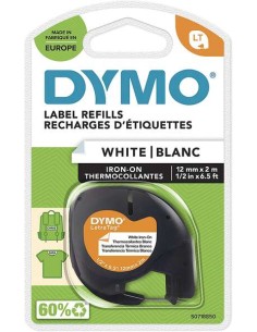 Dymo LetraTag S0718850 Fita de Etiquetas Têxteis de adesão por ferro Original para Rotuladora - Texto preto sobre fundo branco  2