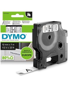 Dymo D1 45013 Fita de Etiquetas Original para Rotuladora - Texto preto sobre fundo branco - Largura 12mm x 7 metros - S0720530