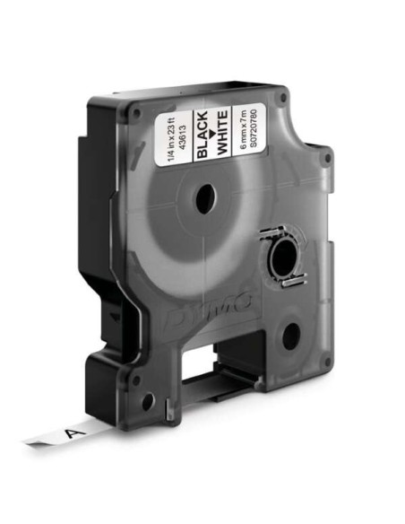 Dymo D1 Fita de Etiquetas Original para Rotuladora - Texto preto sobre fundo branco - Largura 6mm x 7 metros - S0720780
