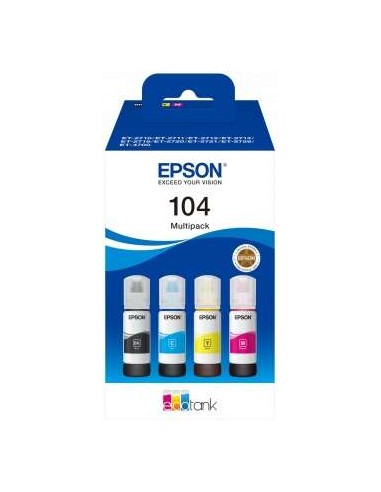 Epson 104 Conjunto de 4 Garrafas de Tinta Originais - C13T00P640