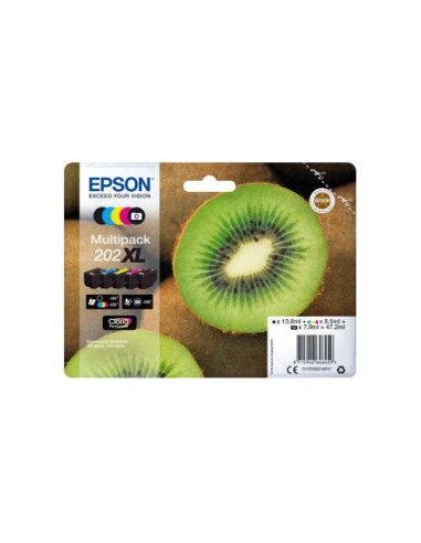 Epson 202XL Pack de 5 Cartuchos de Tinta Originais - C13T02G74010