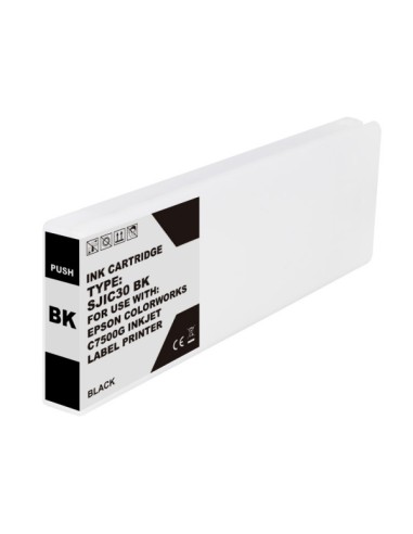 Epson SJIC30P Preto Cartucho de Tinta Pigmentada Genérico - Substitui C33S020639/SJIC30P(K)