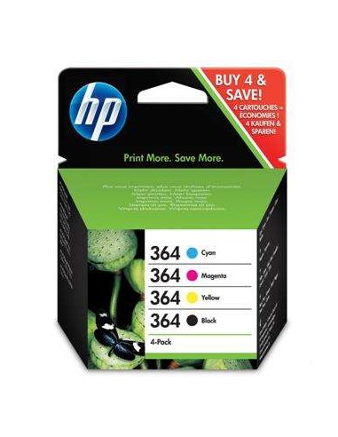 HP 364 Pack de 4 Cartuchos de Tinta Originais - N9J73AE