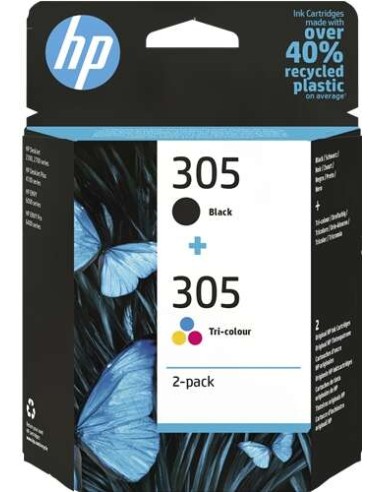 HP 305 Preto + Cor Pacote de 2 Cartuchos de Tinta Originais - 6ZD17AE